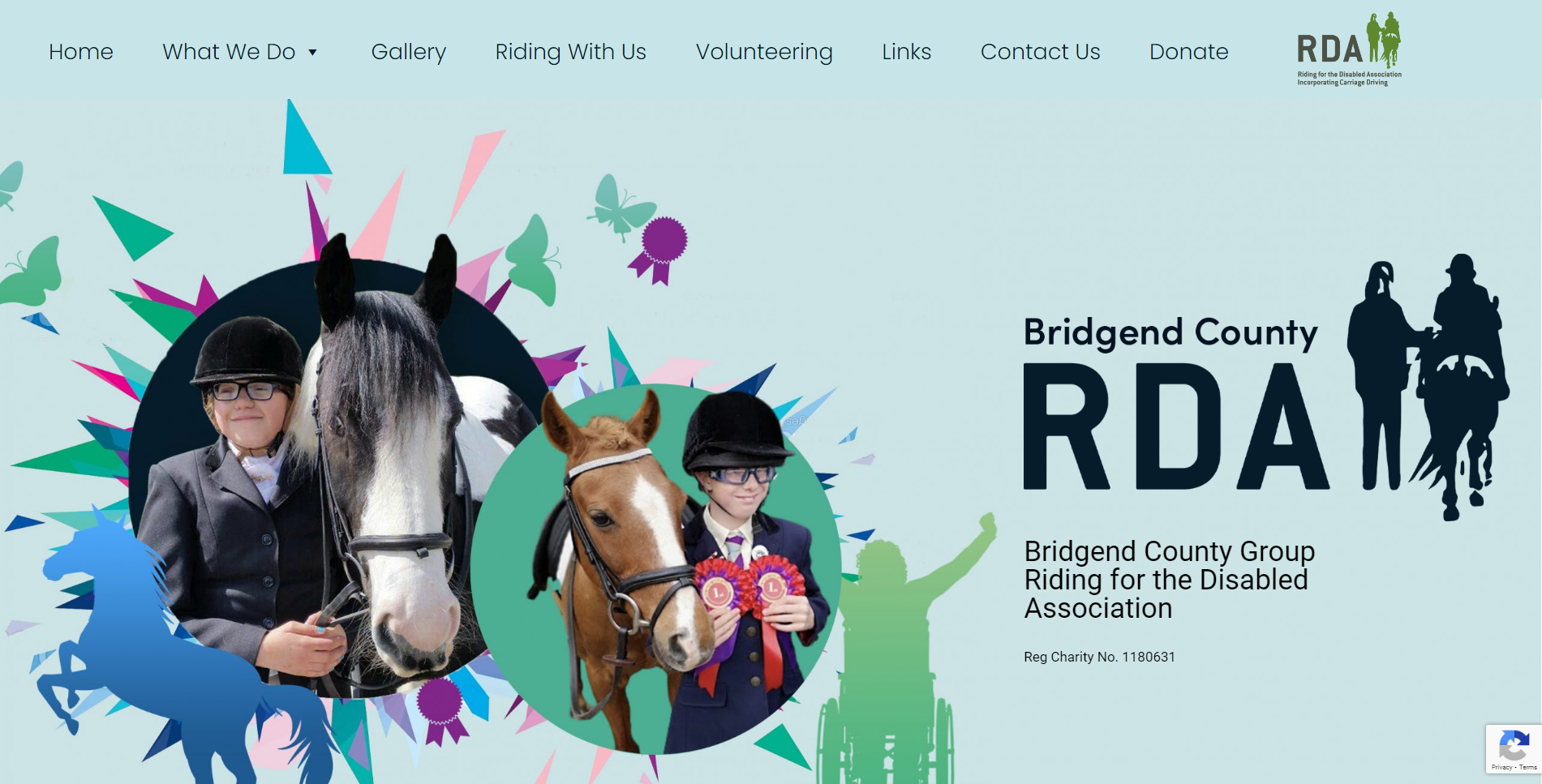 Screenshot of Bridgend County RDA Charity website
