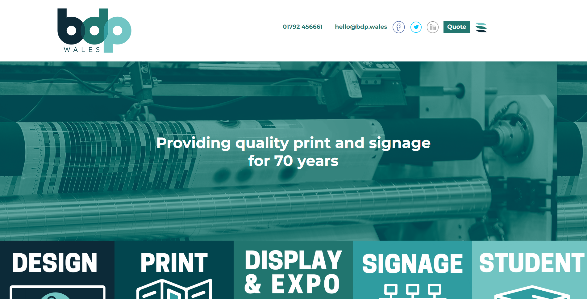Screenshot of BDP Wales website
